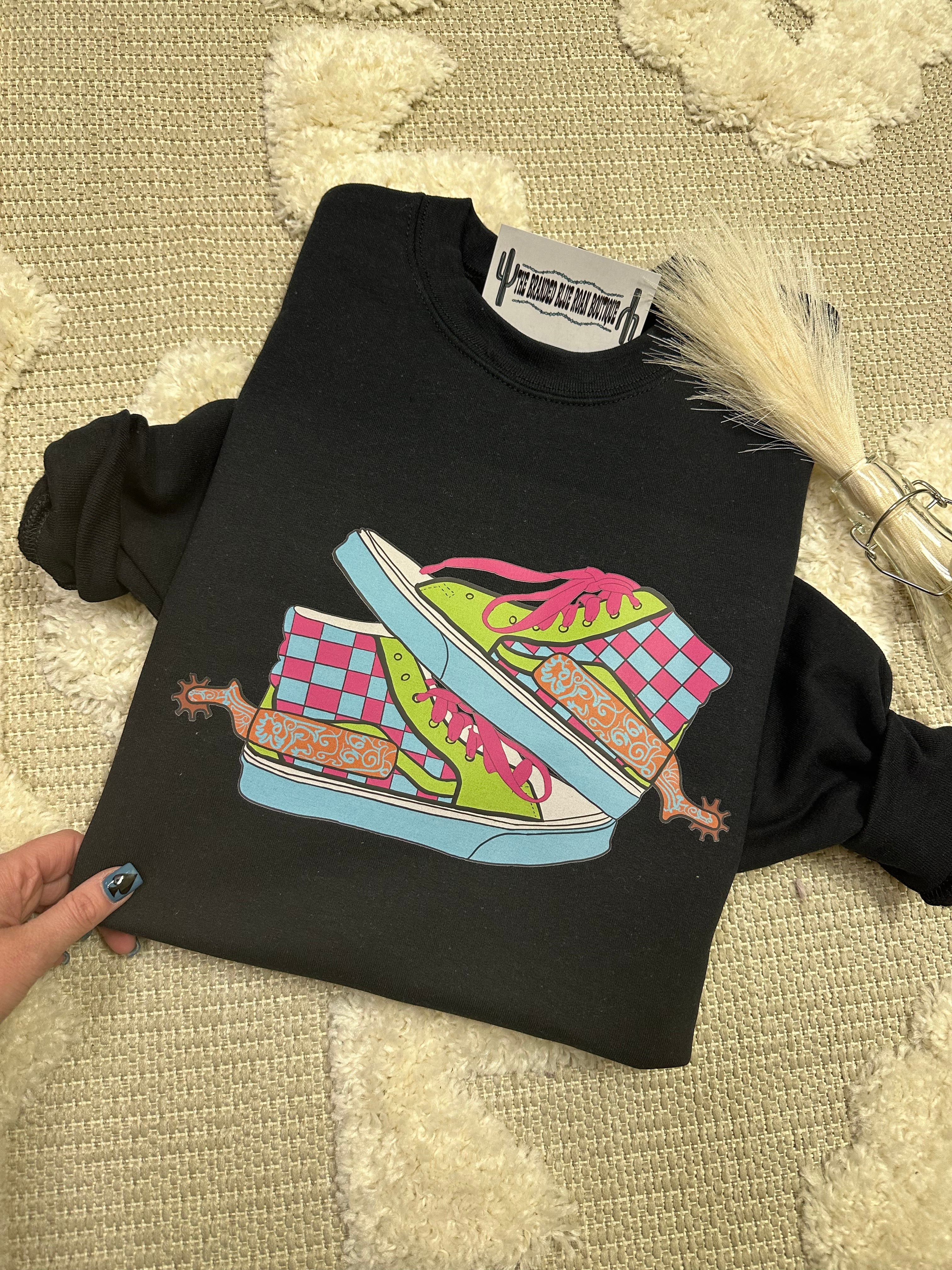 Neon checkered shoes Graphic