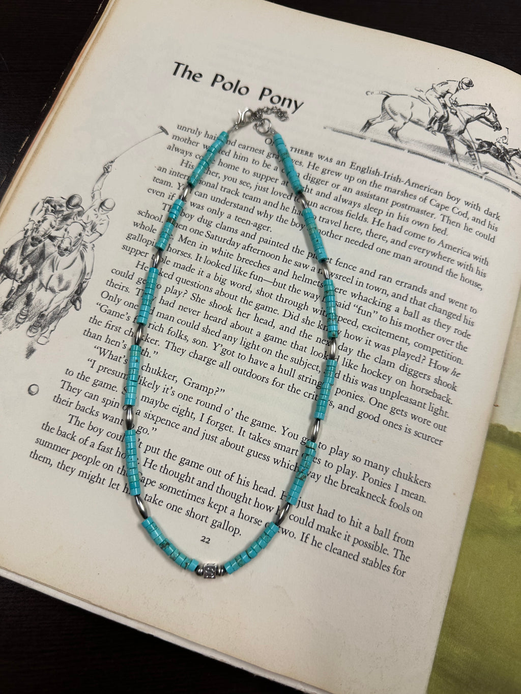 Initial Necklace - Authentic Turquoise & Navajo Pearls