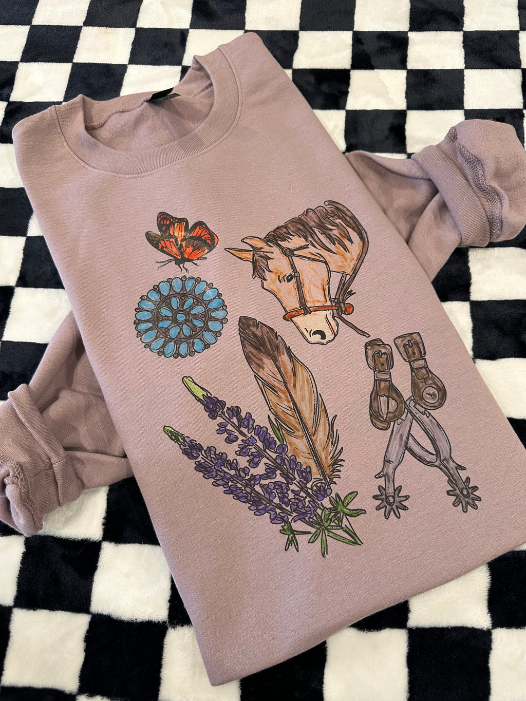 Wyoming Collage - Purple Crewneck RTS