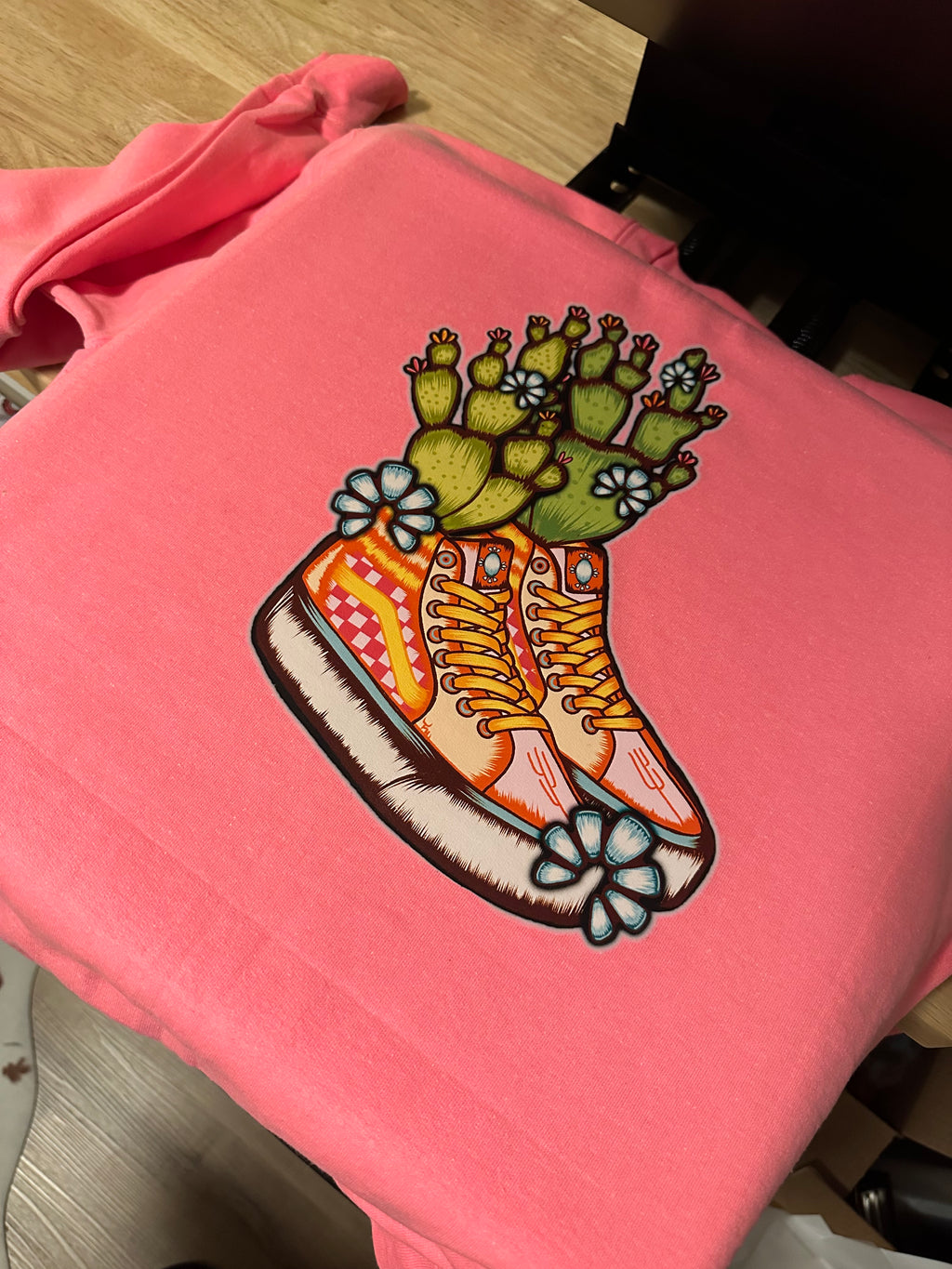 Hot Pink Desert Checkered shoes graphic