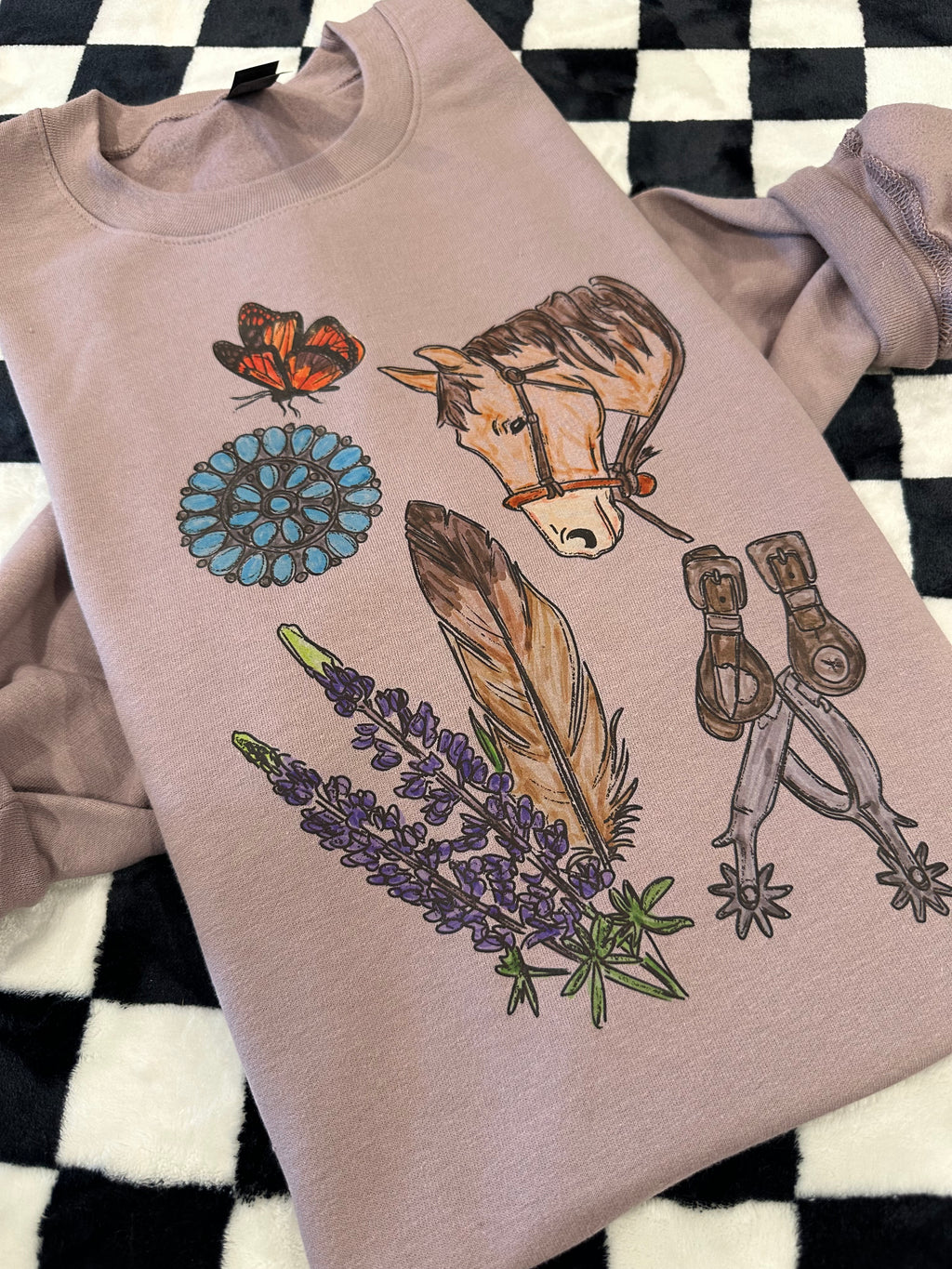 Wyoming Collage - Purple Crewneck RTS