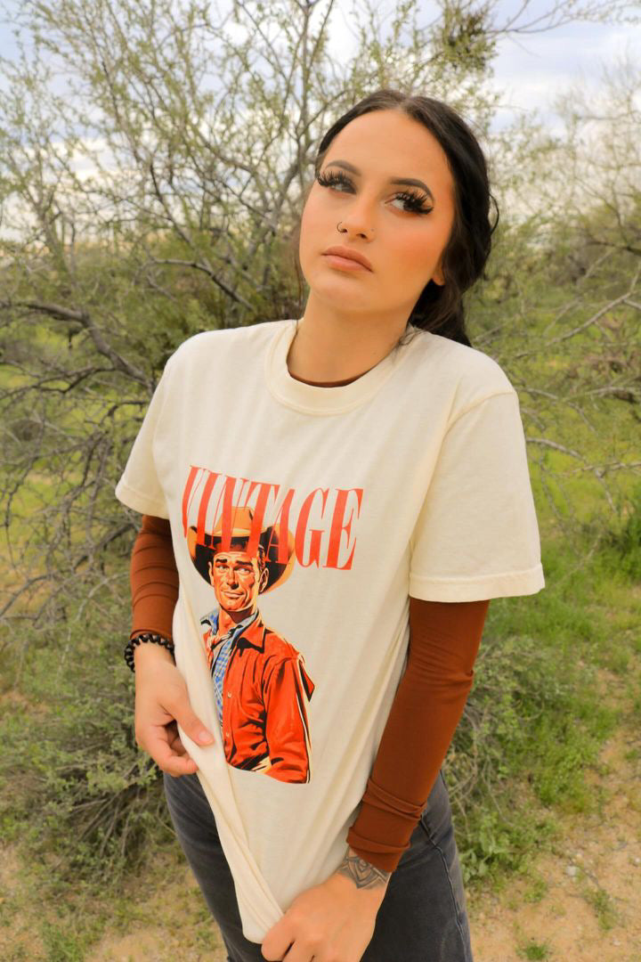 Vintage Old Western Cowboy graphic tee - Comfort Colors