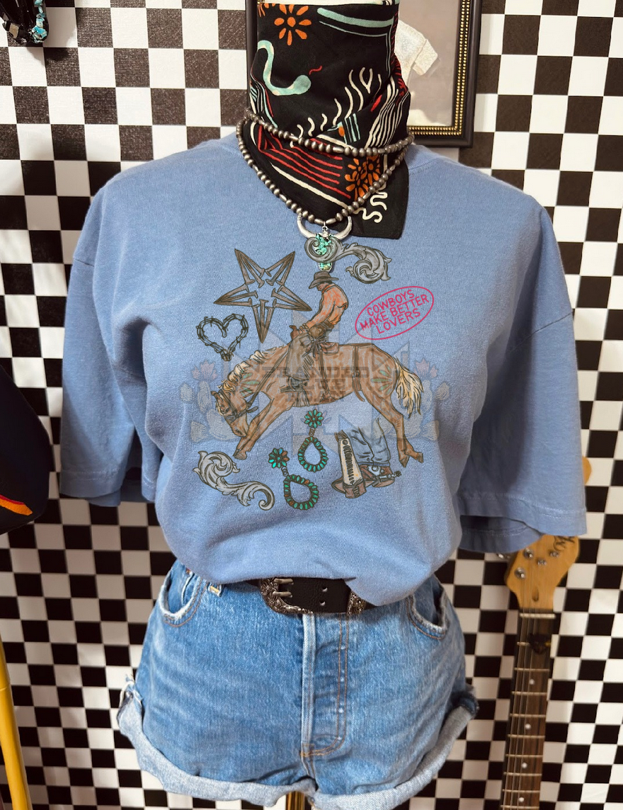 Cowboy Lovers comfort colors (blue)