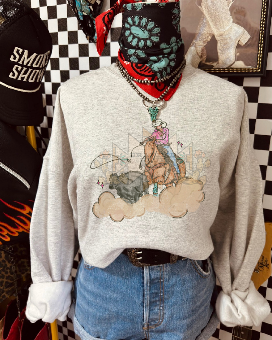 Breakaway Cowgirl Graphic - Ash