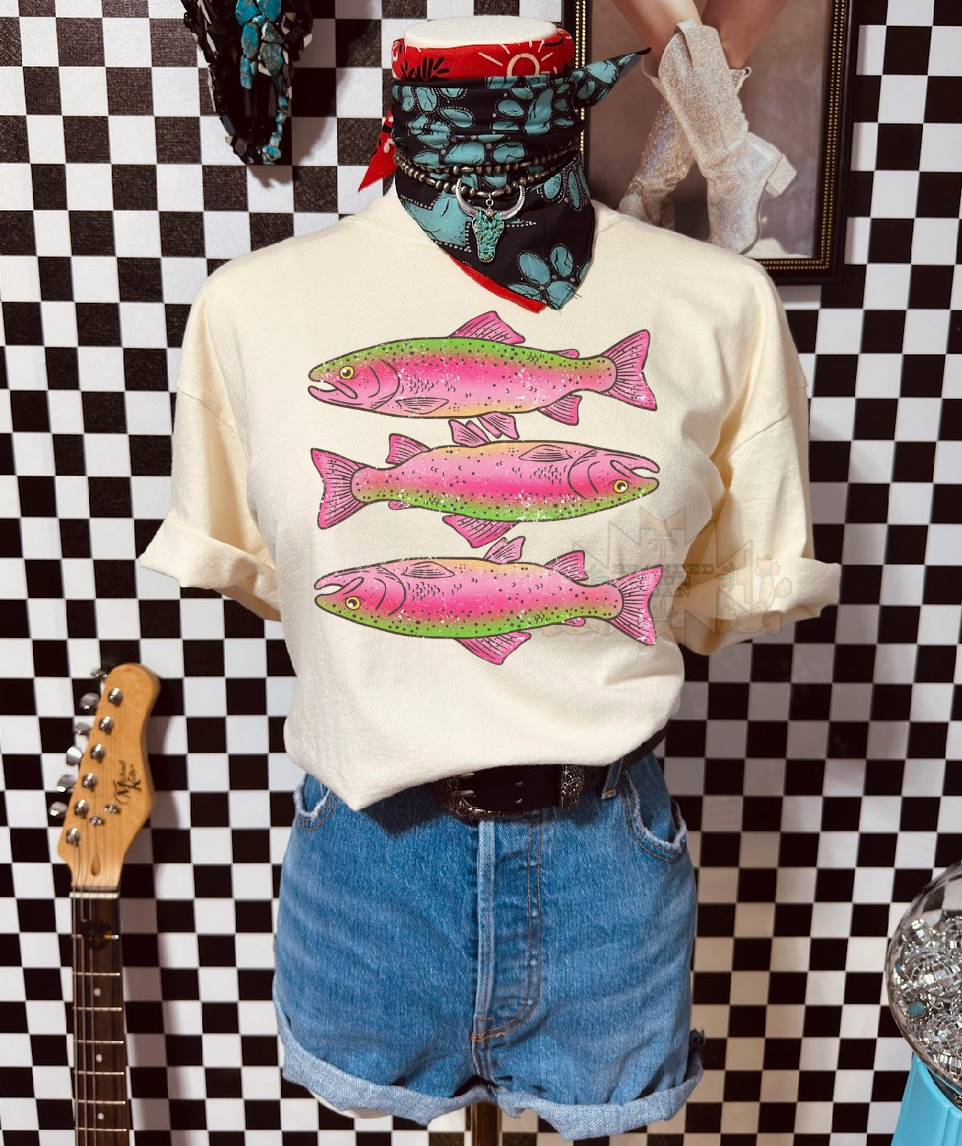 Pink Pebble Trout Comfort Colors Tee
