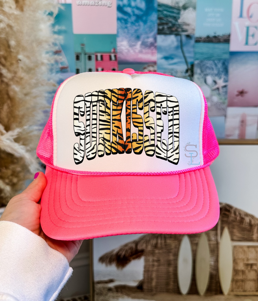 Zebra Sunkissed - Pink Trucker Hat